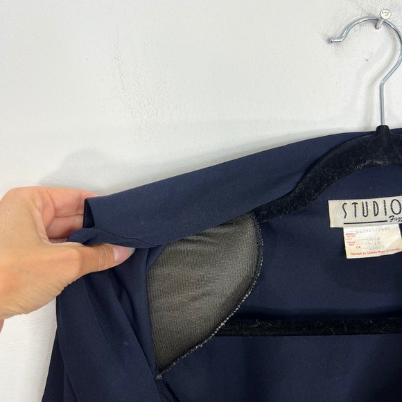 Vintage 90s minimalist Canadian made long blue duster jacket coat 9/10 - Picture 12 of 13